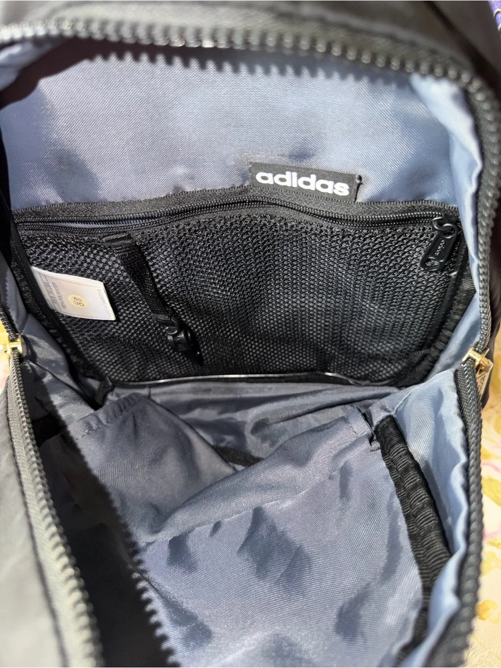 adidas Black Round Logo Crossbody Backpack